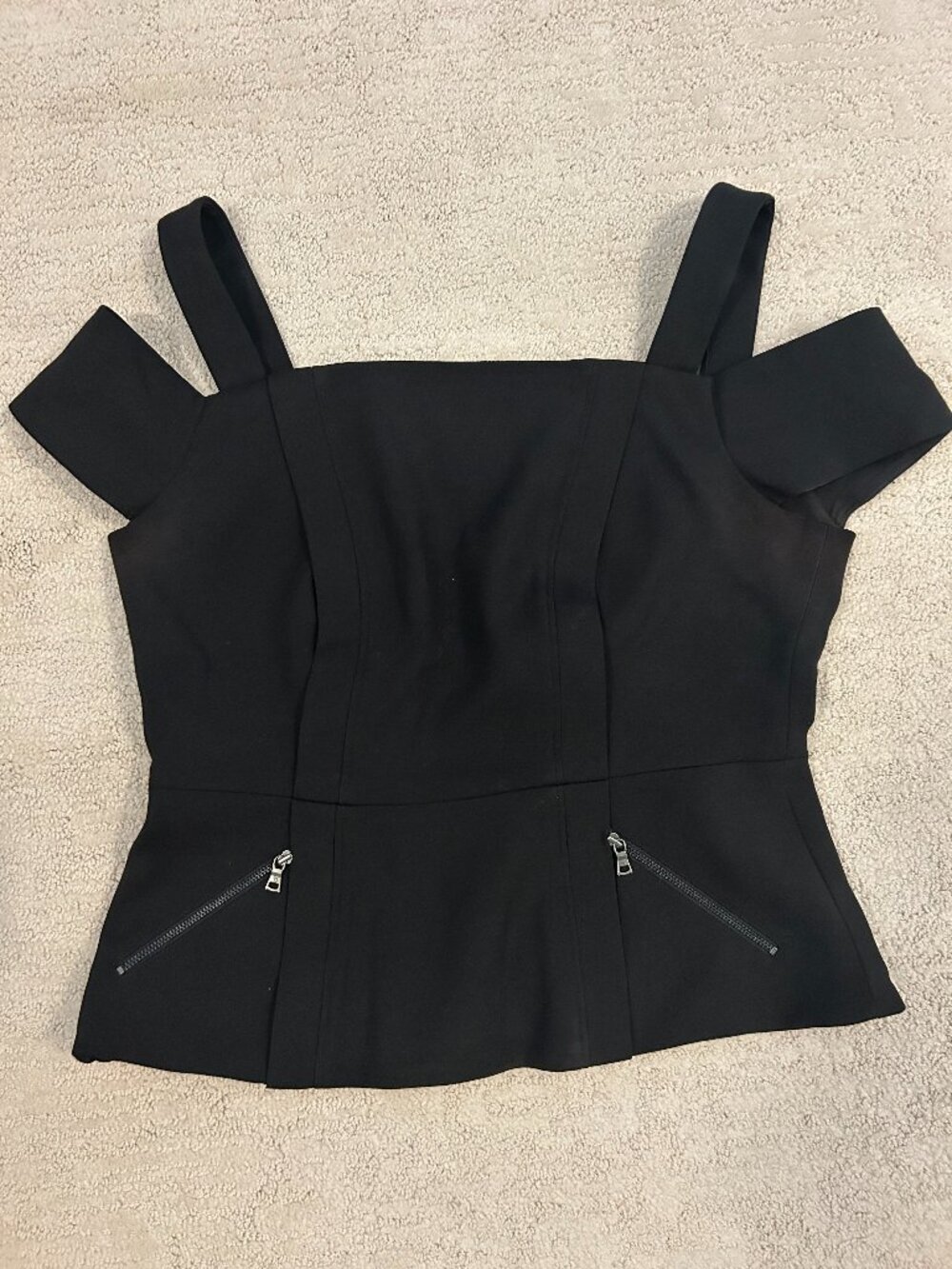 BCBG black shoulder strap top